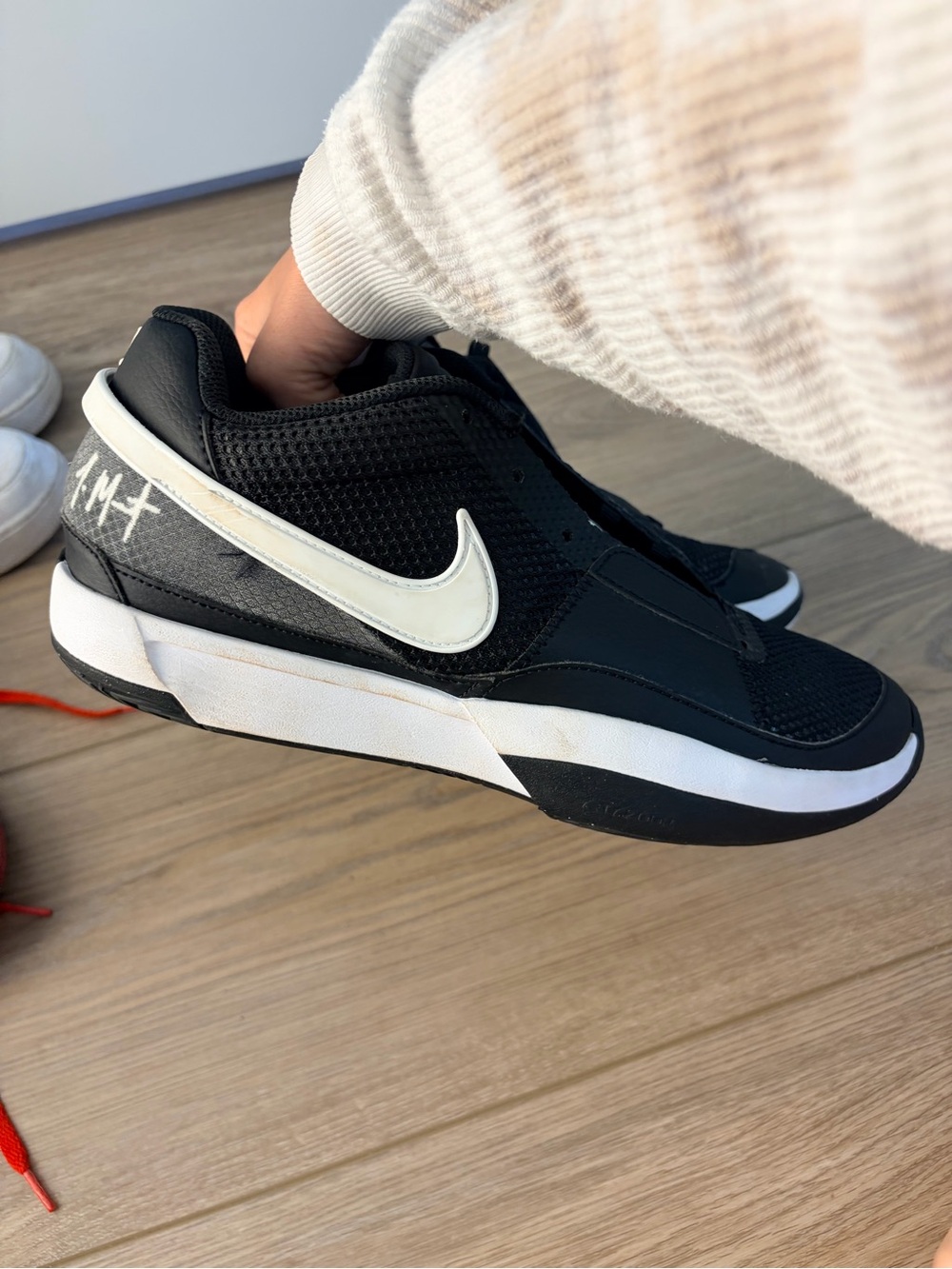 Nike Ja Morant TB 1 Men’s Black and White Low-Top Athletic Shoes